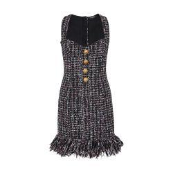 Short tweed dress with buttons by BALMAIN