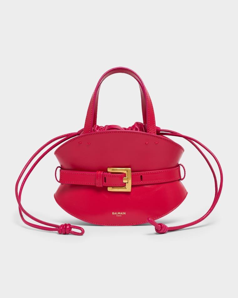Shuffle Mini Belted Top-Handle Bag in Leather by BALMAIN