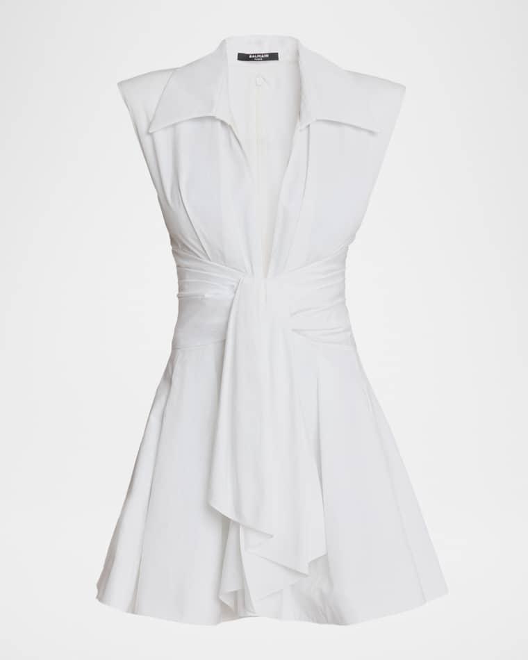 Sleeveless Cotton Flare Mini Shirtdress by BALMAIN