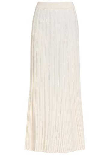 Striped-weave fine-knit midi skirt by BALMAIN
