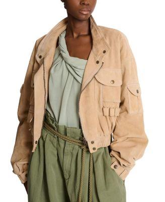 Suede Bomber Jacket by BALMAIN