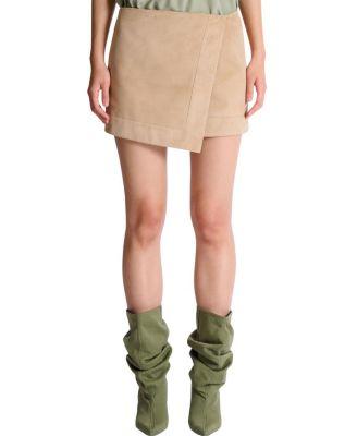 Suede Wrap Skirt by BALMAIN