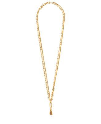 Sync Golden Brass Long Necklace by BALMAIN