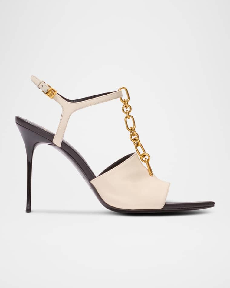 Sync Patent Leather Ankle-Strap Sandals by BALMAIN