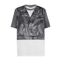 T-shirt with biker jacket print by BALMAIN