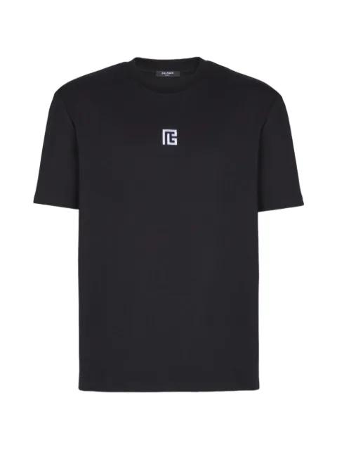 T-shirt with embroidered logo by BALMAIN
