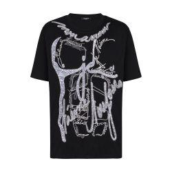 T-shirt with torso and love letter embroidery by BALMAIN