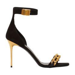 Uma sandal in suede leather and chain by BALMAIN