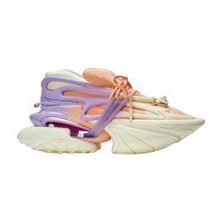 Unicorn neoprene and calfskin leather low-top sneakers by BALMAIN