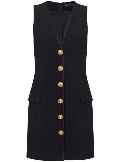 V-neck button-front minidress by BALMAIN