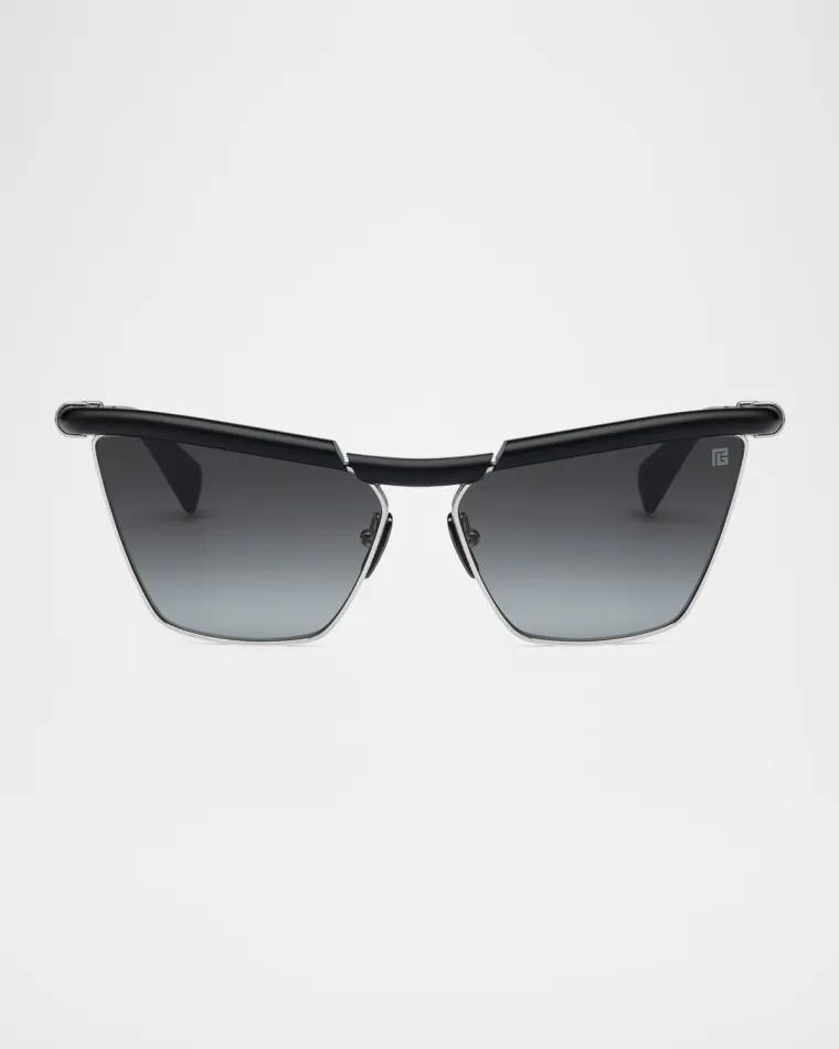 Victorie Cat Eye Titanium Sunglasses by BALMAIN