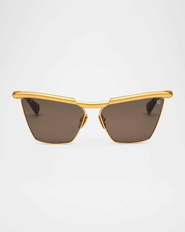 Victorie Cat Eye Titanium Sunglasses by BALMAIN