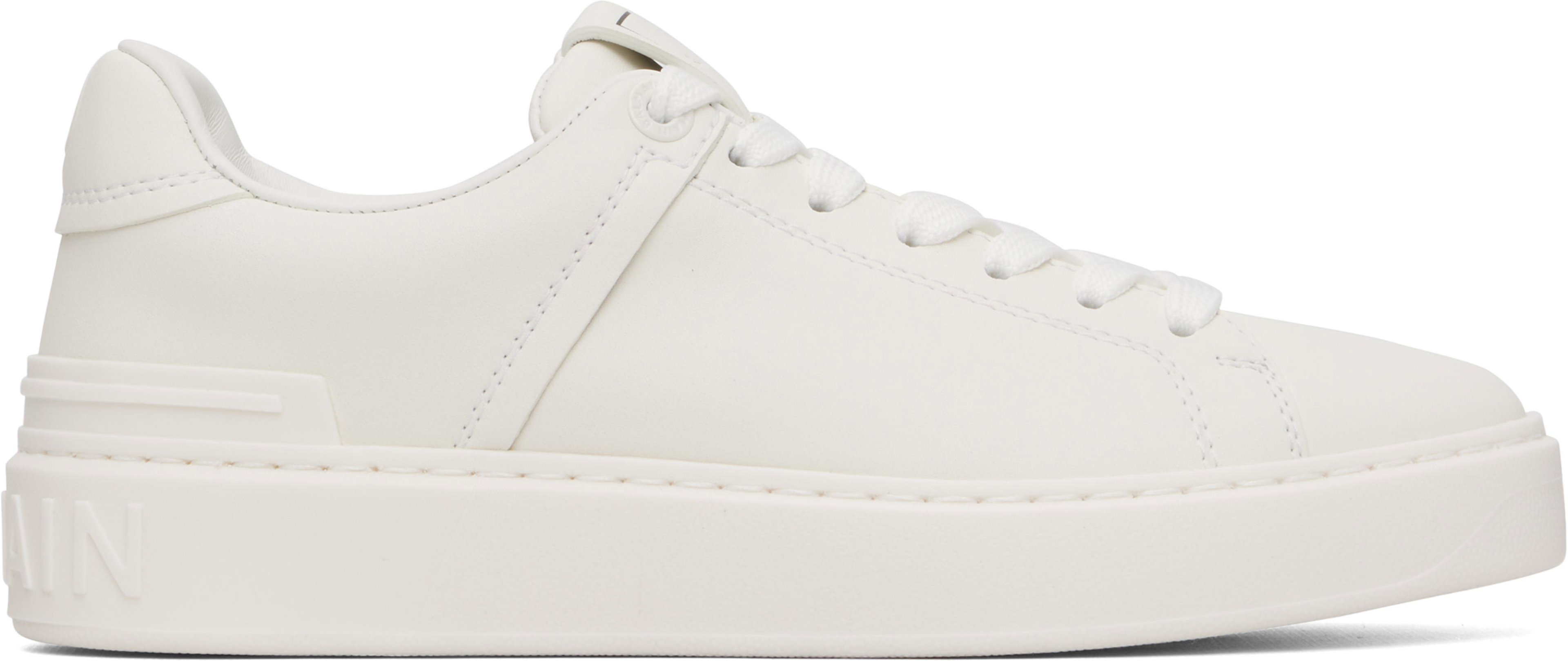 White B-Court Sneakers by BALMAIN
