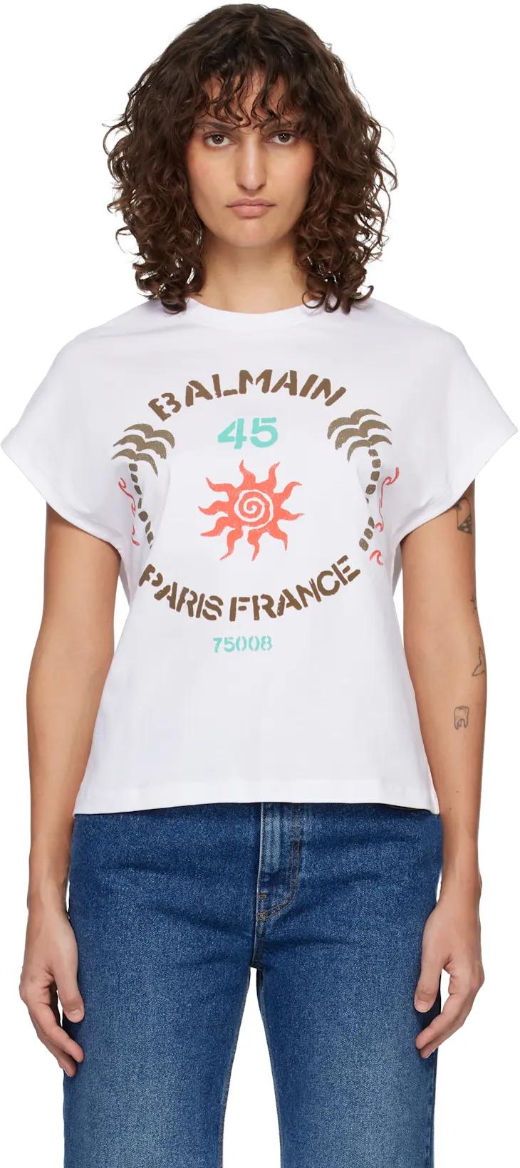 White 'Balmain Club 45' Boxy T-shirt by BALMAIN