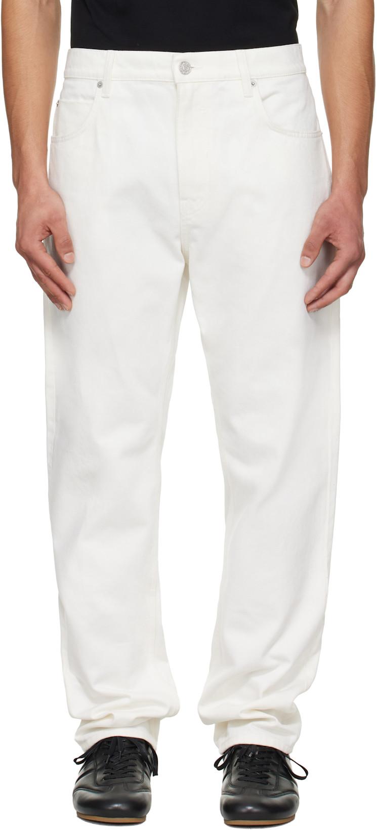 White Straight-Cut Jeans by BALMAIN