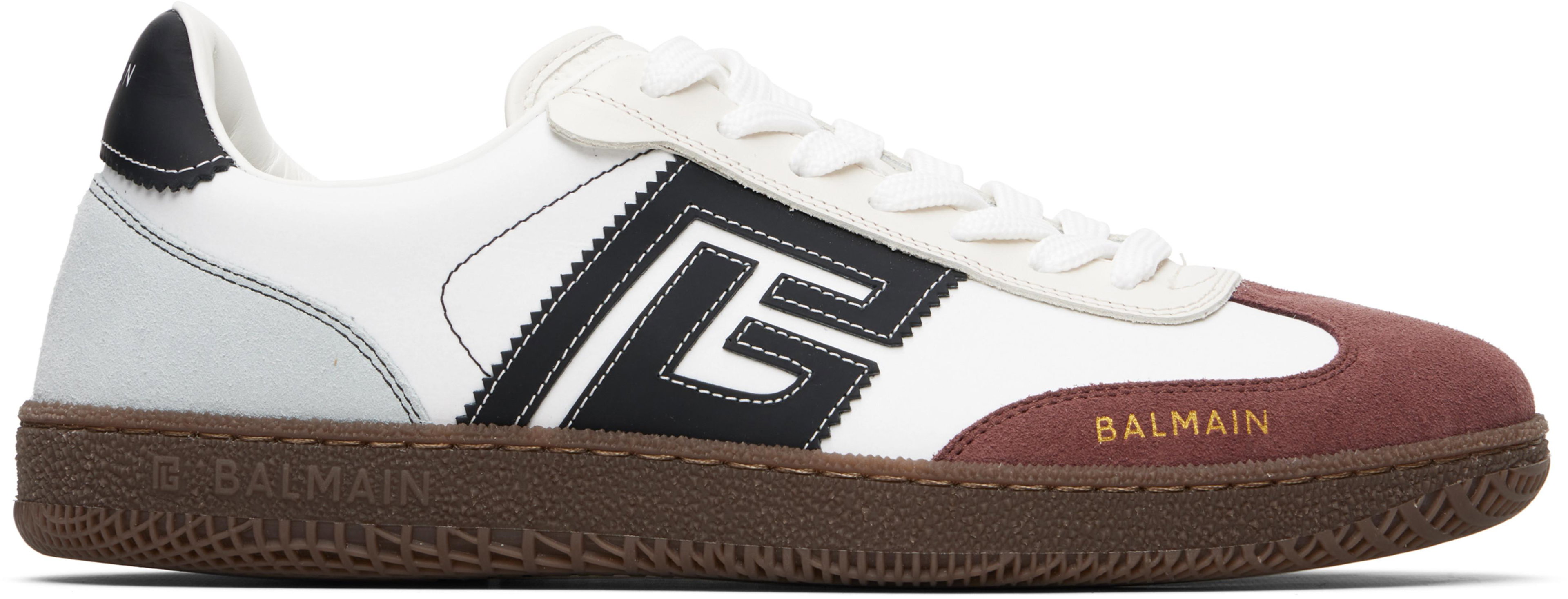 White Swan Suede & Nylon Sneakers by BALMAIN