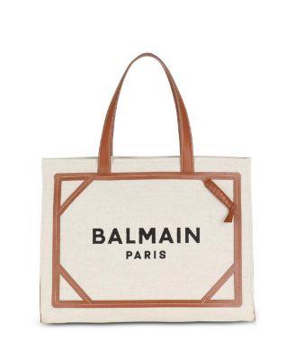 Women's B-Army 42 Canvas Tote Bag with Leather Details by BALMAIN
