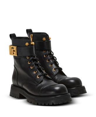 Women's Charlie Leather Ranger Boots by BALMAIN