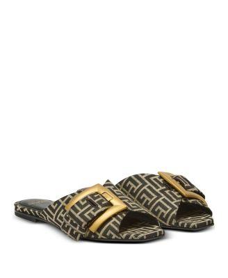 Women's Flat Monogram Jacquard Anthem Sandals by BALMAIN