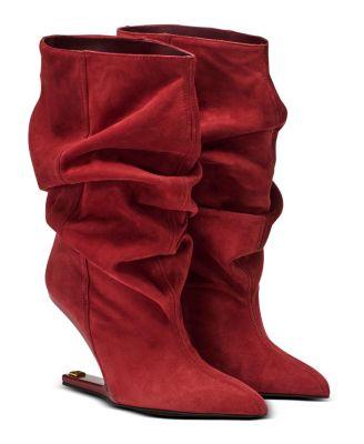 Women's "No Wedge" Suede Ankle Boots by BALMAIN