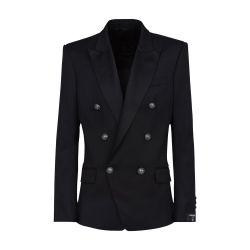 Wool blazer with double-breasted silver-tone buttoned fastening by BALMAIN