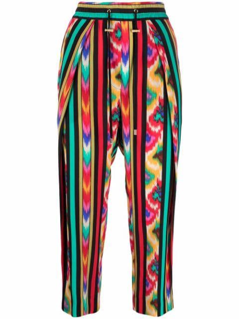 abstract-print silk trousers by BALMAIN