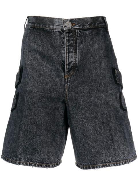 acid-wash denim shorts by BALMAIN
