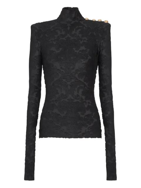 baroque-pattern long-sleeved top by BALMAIN