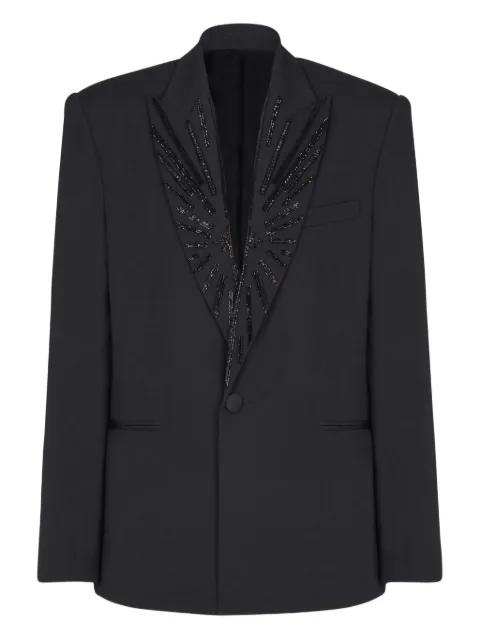 beaded-lapel single-breasted blazer by BALMAIN
