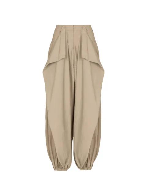 beige tapered trousers by BALMAIN