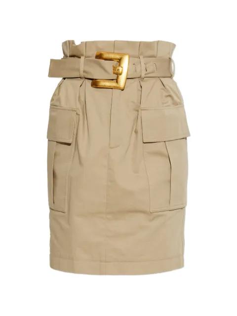 belted cargo-pocket mini skirt by BALMAIN