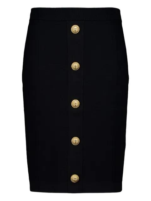 button-detail midi skirt by BALMAIN