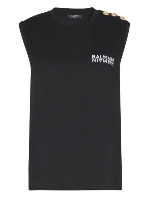 button-detail tank top by BALMAIN