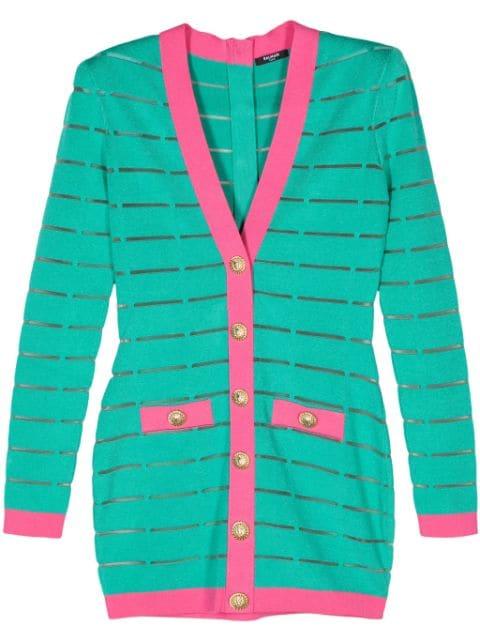 button-embellishment knitted mini dress by BALMAIN