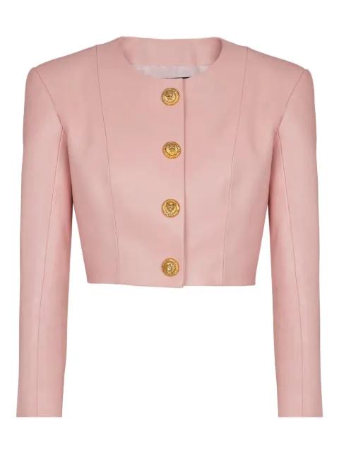 button lambskin jacket by BALMAIN