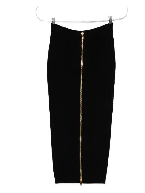 cable-knit button-front midi fitted skirt by BALMAIN