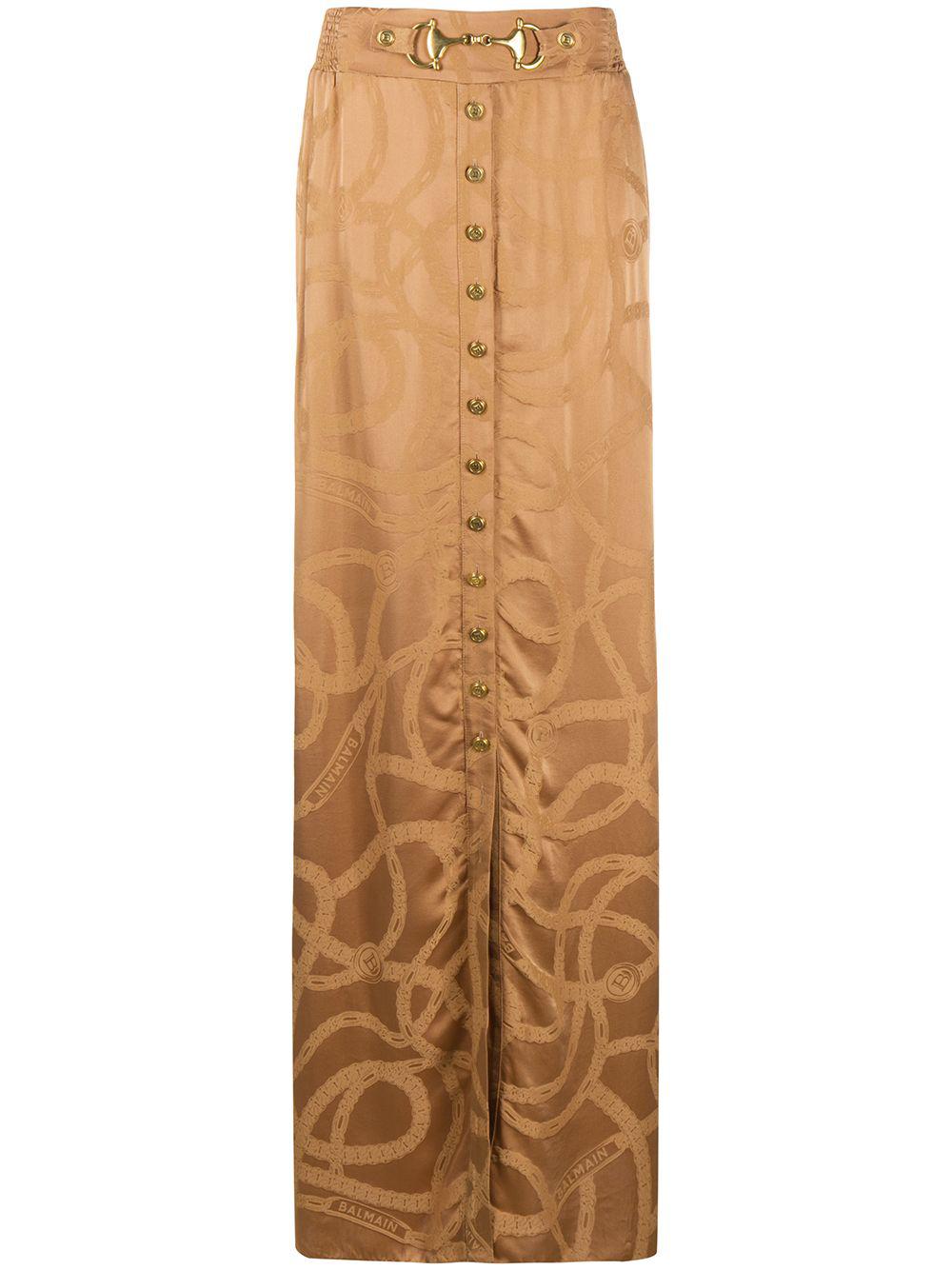 chain logo jacquard skirt by BALMAIN