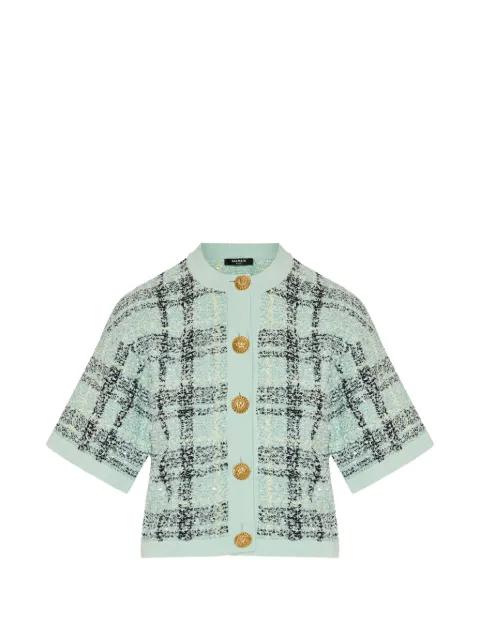 checked button-up cardigan by BALMAIN