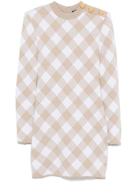 checked mini dress by BALMAIN