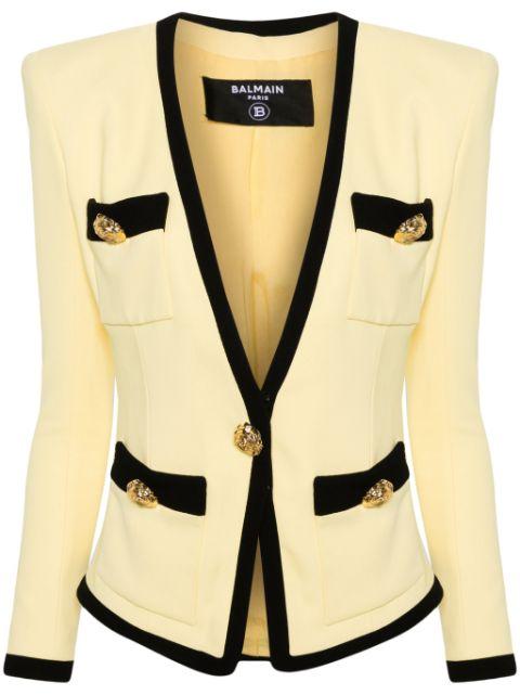 collarless crepe blazer by BALMAIN