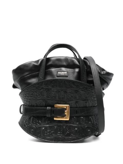 crocodile-effect shoulder bag by BALMAIN crocodile-effect shoulder bag by BALMAIN