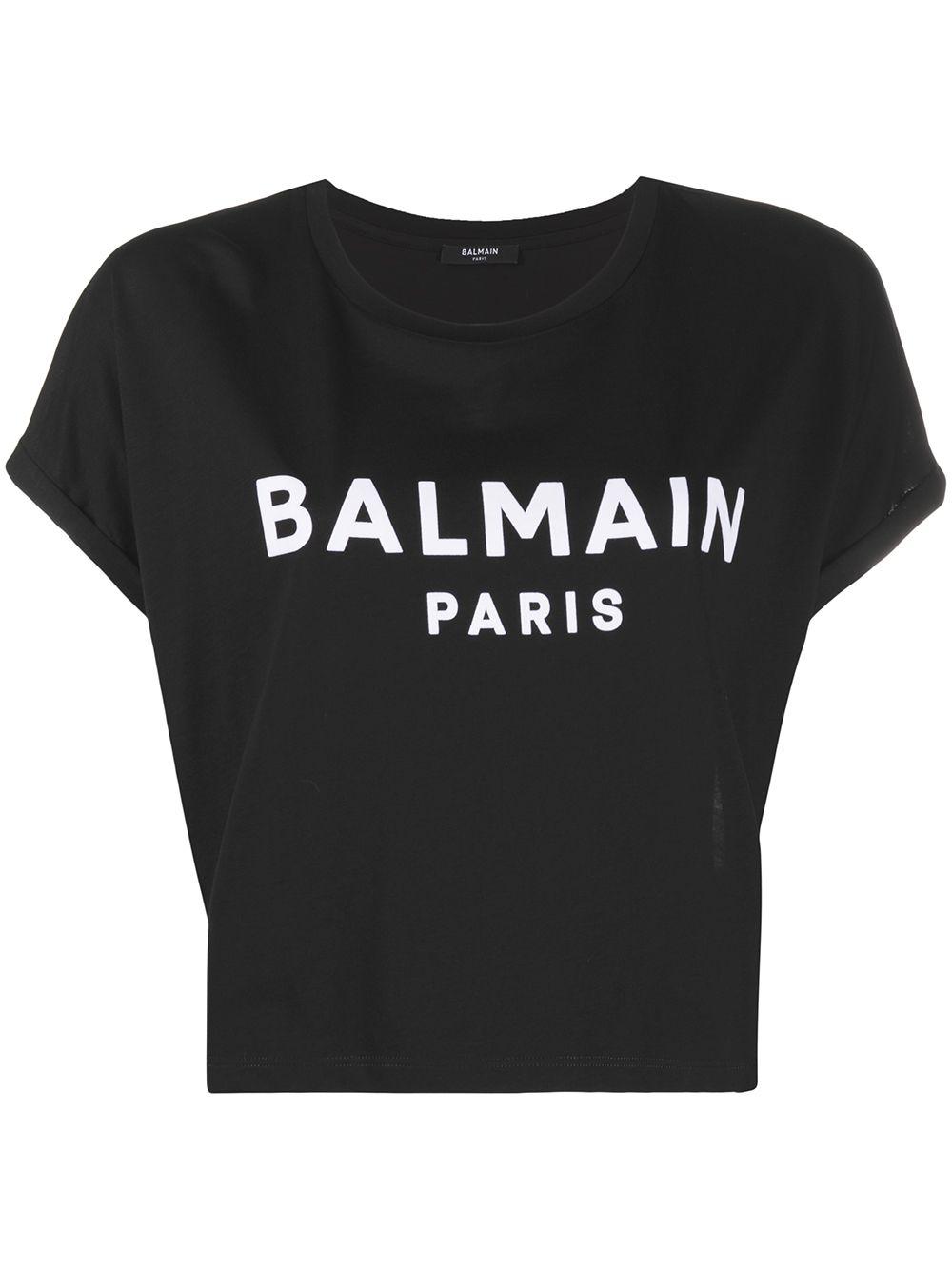 crop logo T-shirt by BALMAIN