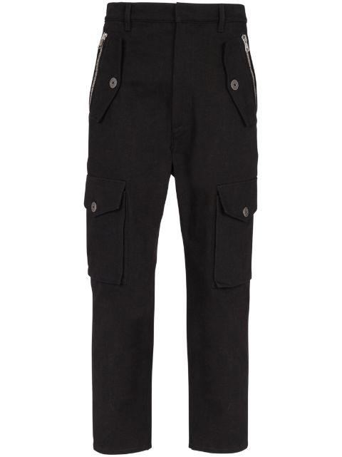 cropped cotton cargo trousers by BALMAIN