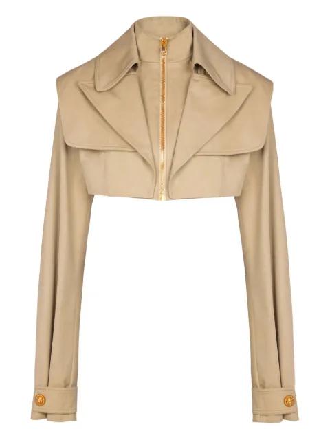 cropped gabardine jacket by BALMAIN