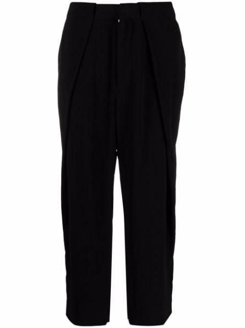 cropped straight-leg crepe trousers by BALMAIN
