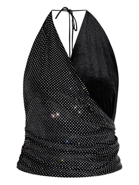 crystal-embellished halterneck top by BALMAIN
