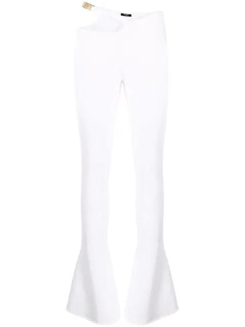 cut-out bootcut leggings by BALMAIN