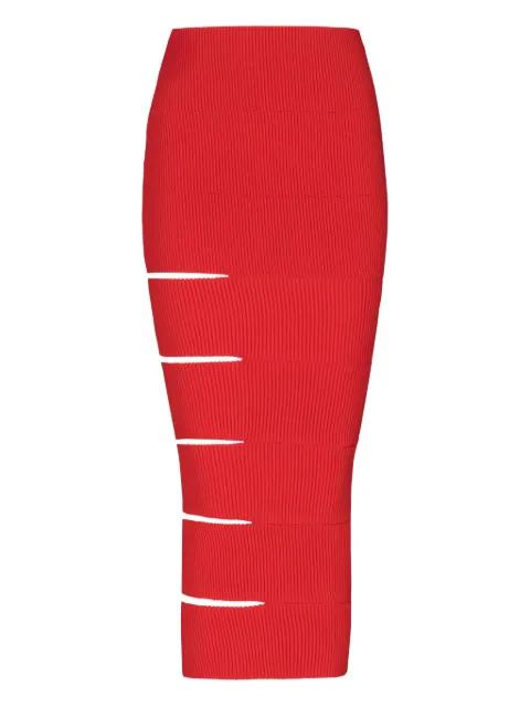 cut-out knitted skirt by BALMAIN