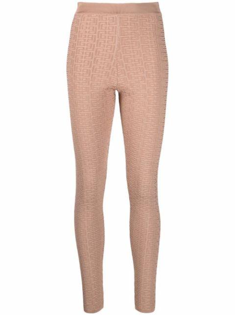 debossed monogram leggings by BALMAIN