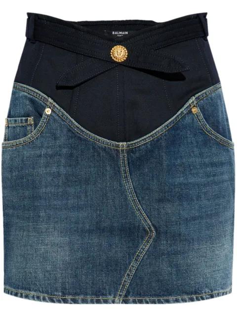 denim mini skirt by BALMAIN